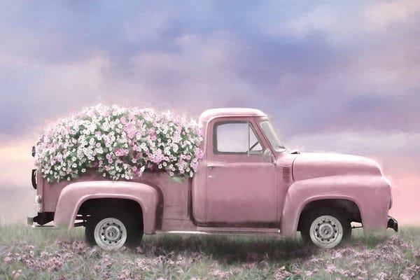 Lori Deiter: Pink Floral Truck by Lori Deiter