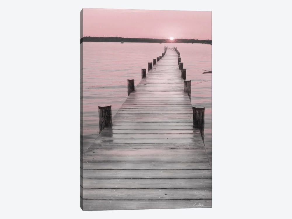 Pink Sunset At The Dock by Lori Deiter 1-piece Canvas Art