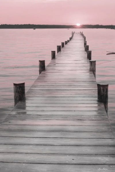 Lori Deiter: Pink Sunset At The Dock by Lori Deiter