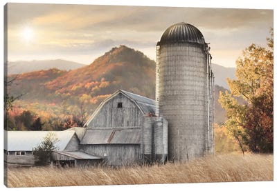 Autumn At The Farm Canvas Art Print - Farm Art