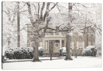 Winter Home At Christmas Canvas Art Print - Lori Deiter