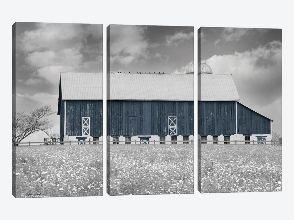 Black & White Barn by Lori Deiter 3-piece Canvas Art Print
