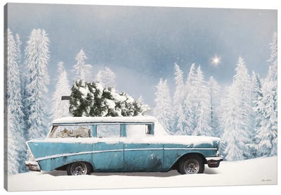 Christmas Blues Canvas Art Print - Christmas Scenes