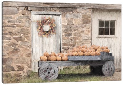 Fort Halifax Pumpkin Wagon Canvas Art Print - Lori Deiter