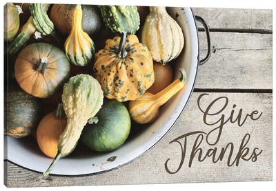 Give Thanks Canvas Art Print - Autumn & Thanksgiving