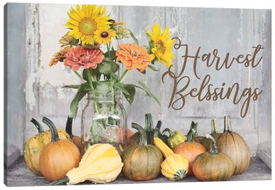 Harvest Blessings Canvas Art Print - Thanksgiving Art