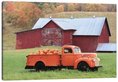 Orange Pumpkin Truck Canvas Art Print - Lori Deiter