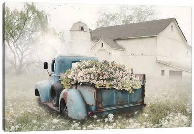 Full Of Flowers Canvas Art Print - Trucks