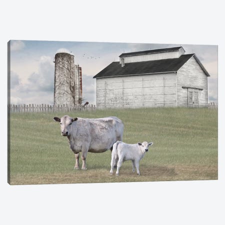 Momma and Baby Cow Canvas Print #LOD646} by Lori Deiter Canvas Print