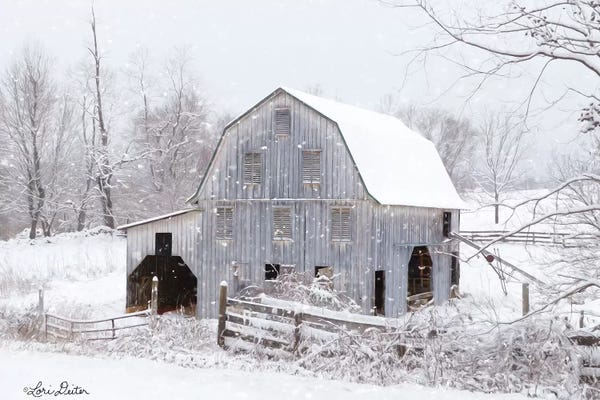 Farms: Blue Tinted Barn by Lori Deiter