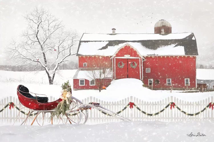 Christmas Barn with Sleigh