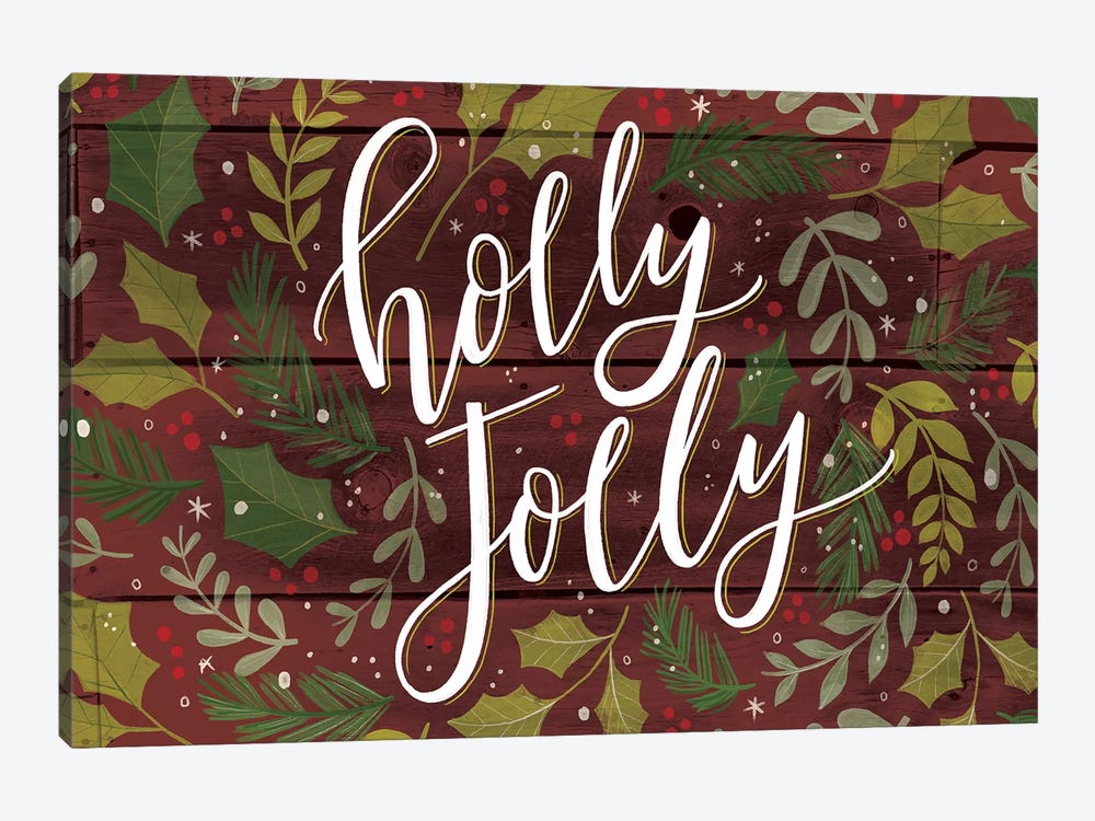 Holly Jolly Foliage by Loni Harris 1-piece Canvas Artwork