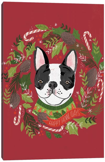 Christmas Happy Howlidays Canvas Art Print - Loni Harris