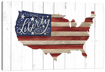 July 4th On The Farm II Canvas Art Print - American Flag Art