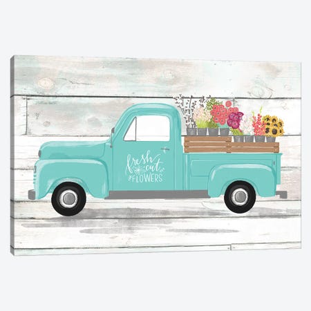 Farmhouse Everyday Plow And Teal III Canvas Print #LOH35} by Loni Harris Canvas Wall Art