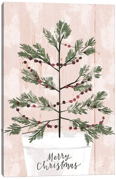 Christmas Fa La La Farm Christmas I Canvas Art Print - Christmas Trees & Wreath Art