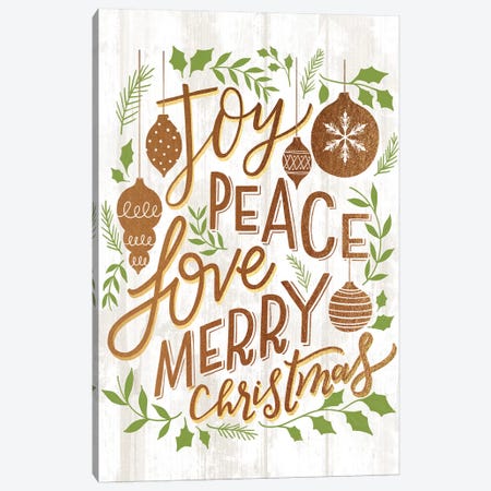Christmas Lettered Joy I Canvas Print #LOH57} by Loni Harris Canvas Art