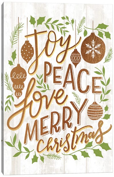 Christmas Lettered Joy I Canvas Art Print - Religious Christmas Art