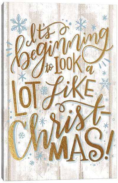 Christmas Lettered Joy II Canvas Art Print - Loni Harris
