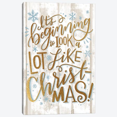 Christmas Lettered Joy II Canvas Print #LOH58} by Loni Harris Canvas Art Print