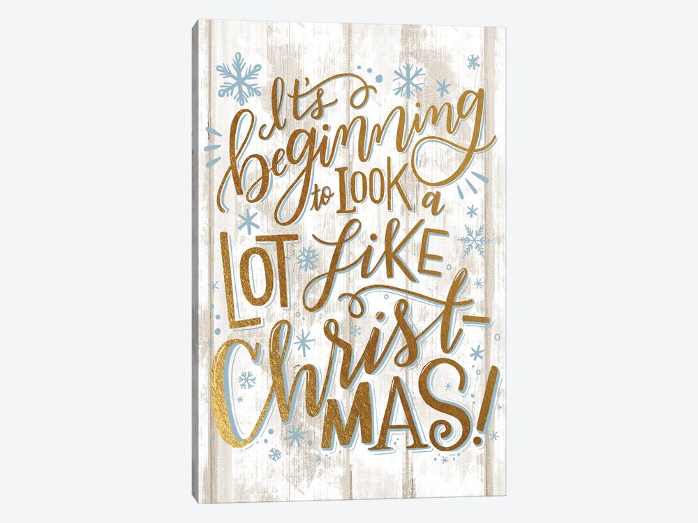 Christmas Lettered Joy II by Loni Harris 1-piece Canvas Art Print