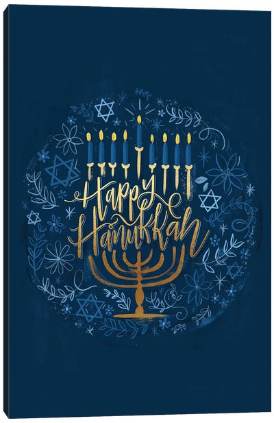 Hello Hanukkah Canvas Art Print - Loni Harris