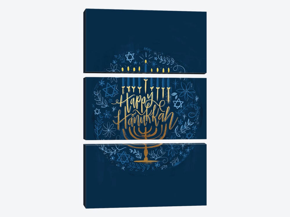 Hello Hanukkah by Loni Harris 3-piece Canvas Print