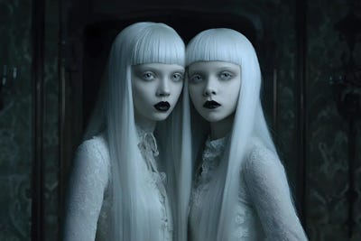 Two Christines by London Black canvas print