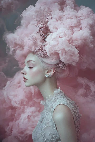 Woman With Her Head In The Clouds by London Black canvas print