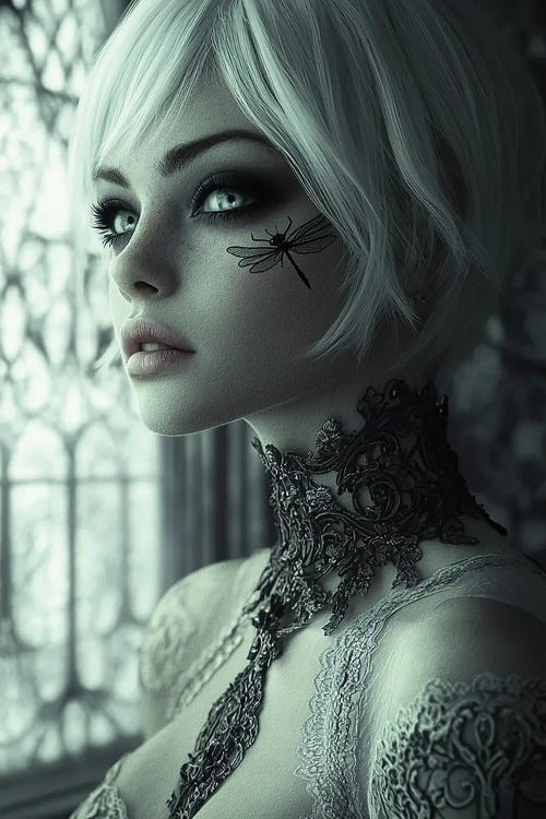 The Woman In The Window by London Black wall art