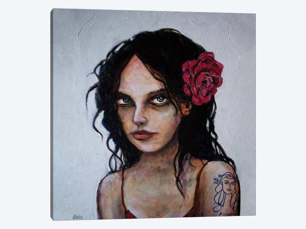 Girl With The Picasso Tattoo 1-piece Canvas Artwork