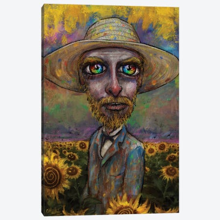 Vincent And The Sunflowers Canvas Print #LOM45} by Leith O'Malley Canvas Artwork