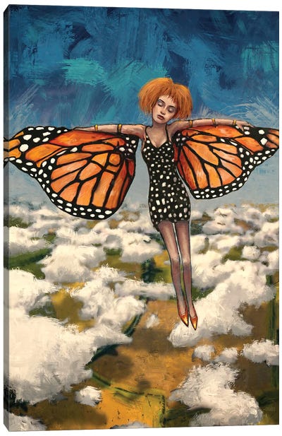 Butterfly Girl (Your Turn To Soar) Canvas Art Print - Monarch Butterflies