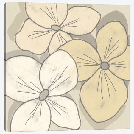 Beige Blooms IV Canvas Print #LON243} by Alonzo Saunders Canvas Wall Art