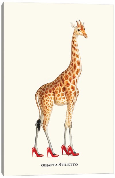 Giraffa Stiletto Canvas Art Print - Jonas Loose