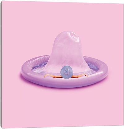 Condom Pool Canvas Art Print - Miniature Worlds