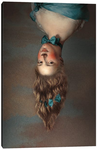 Upside Down Girl Canvas Art Print - Historical Fashion Art