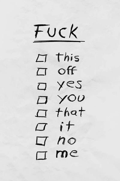 Black & White: Fuck List by Jonas Loose