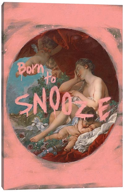 Born To Snooze Canvas Art Print - Sleeping & Napping Art
