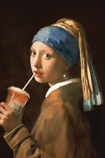 Fine Art Print: Girl With Iced Latte by Jonas Loose
