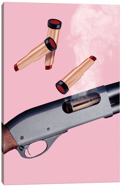 Lipstick Gun Canvas Art Print - Make-Up Art