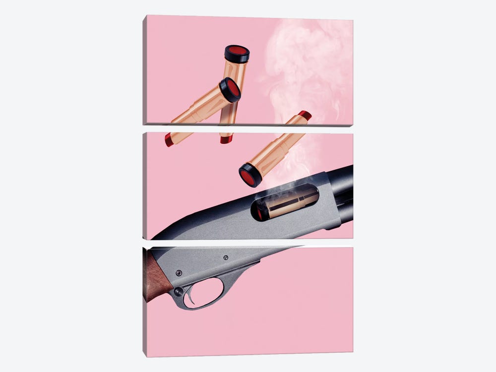Lipstick Gun by Jonas Loose 3-piece Canvas Art