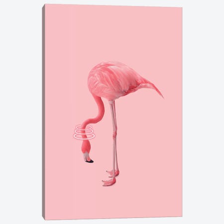 Neon Flamingo Canvas Print #LOO26} by Jonas Loose Canvas Wall Art