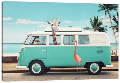 On The Road Canvas Art Print - Volkswagen