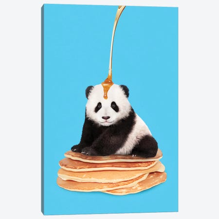 Pancake Panda Canvas Print #LOO30} by Jonas Loose Canvas Wall Art