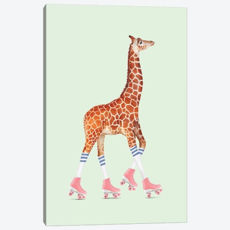 Rollerskating Giraffe Canvas Print #LOO42} by Jonas Loose Canvas Print