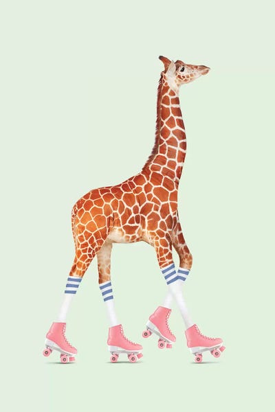 Nostalgia: Rollerskating Giraffe by Jonas Loose
