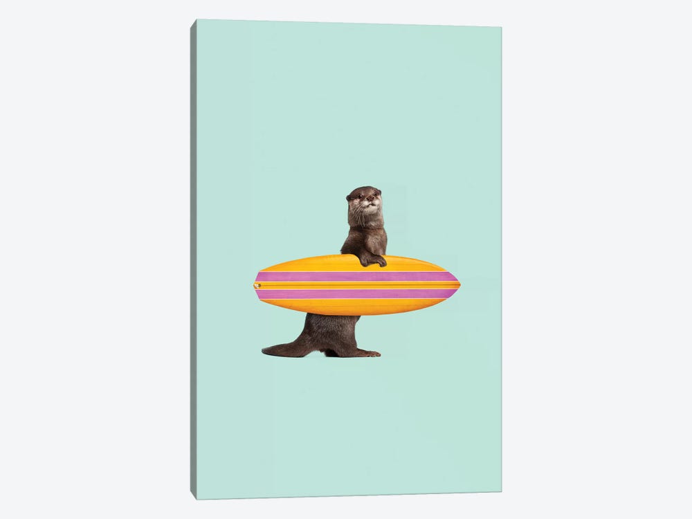 Surfing Otter by Jonas Loose 1-piece Canvas Art Print