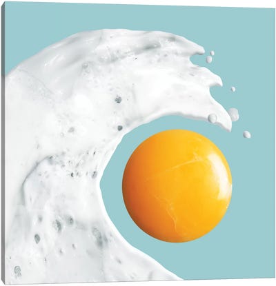 Egg Wave Canvas Art Print - Minimalist Kitchen Art