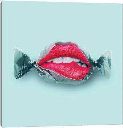 Candy Lips Canvas Art Print - Sweets & Dessert Art